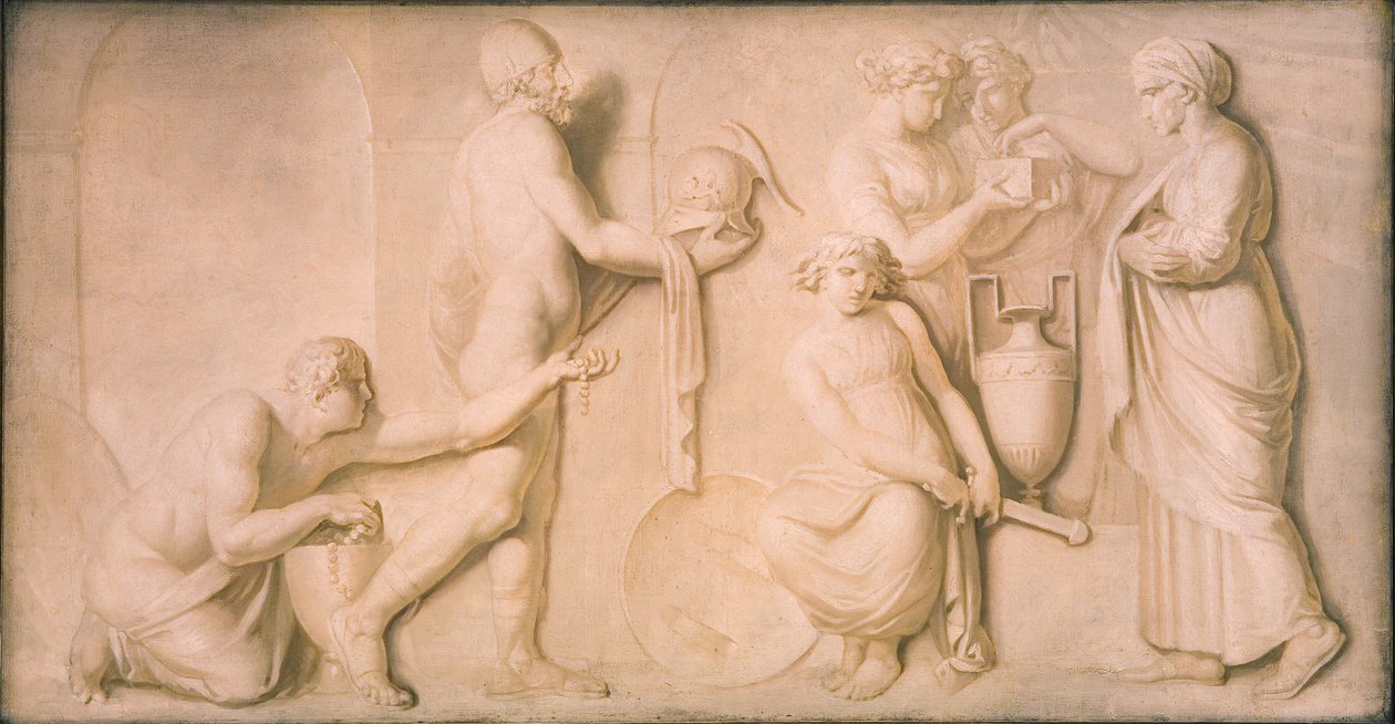 Achilles en de Dochters van Lycomedes door Nicolai Abildgaard