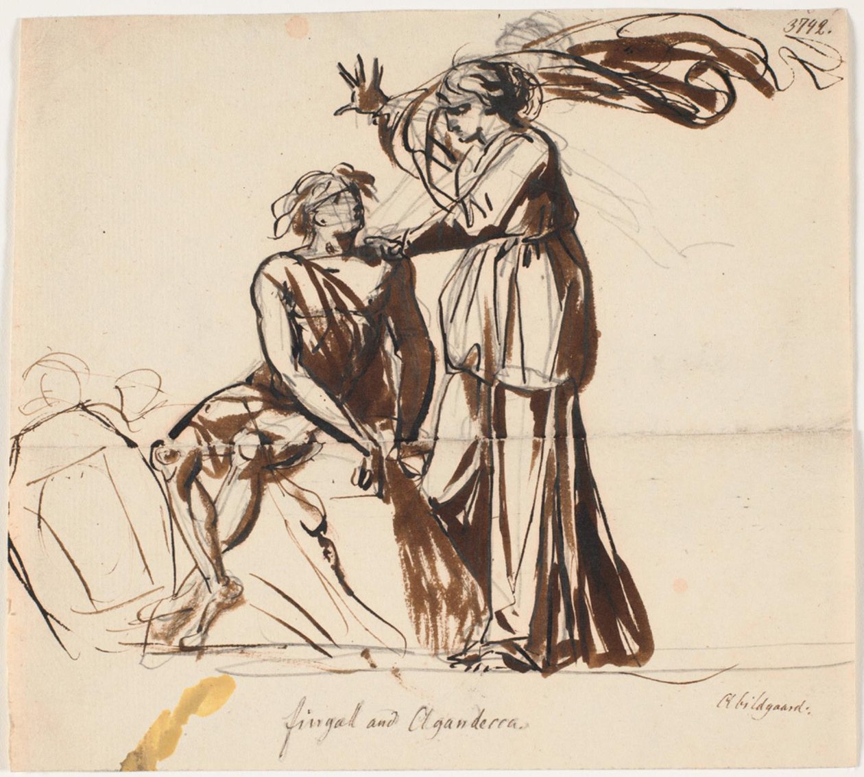 Fingal en Agandecca. Ossians gedichten, Fingal III door Nicolai Abildgaard