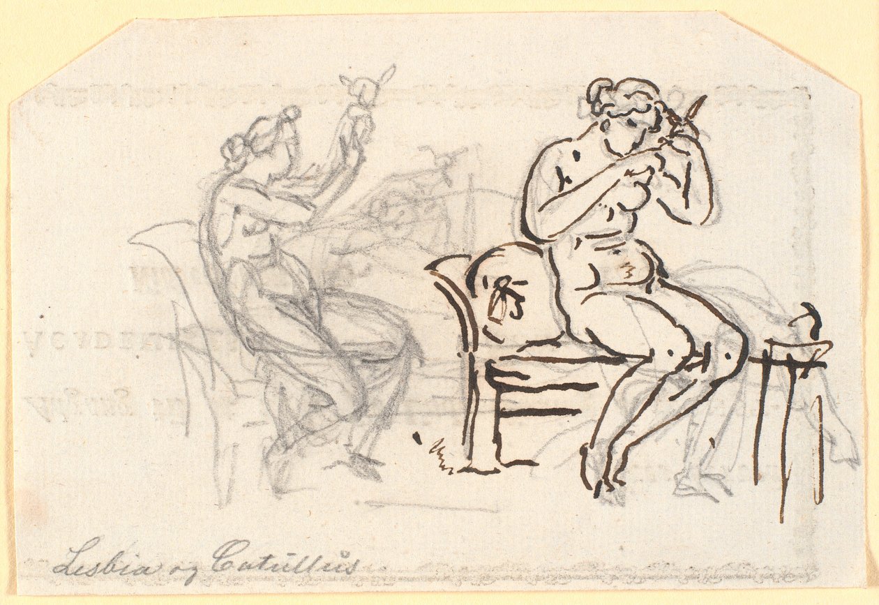 Lesbia en Catullus door Nicolai Abildgaard