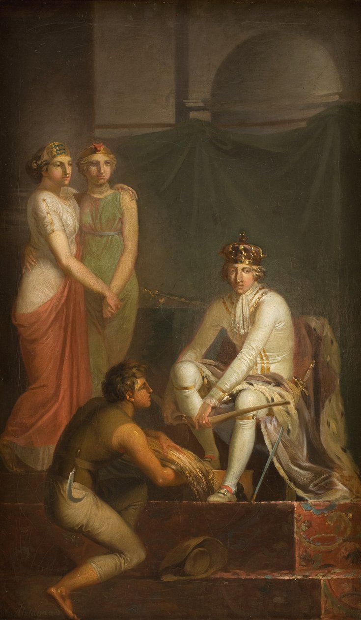 De afschaffing van de lijfeigenschap in 1788 door Nicolai Abildgaard
