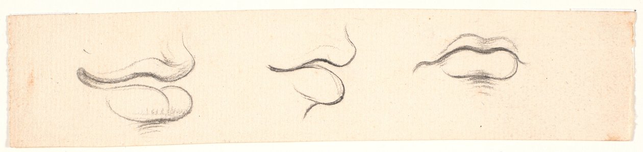 Drie studies van monden door Nicolai Abildgaard