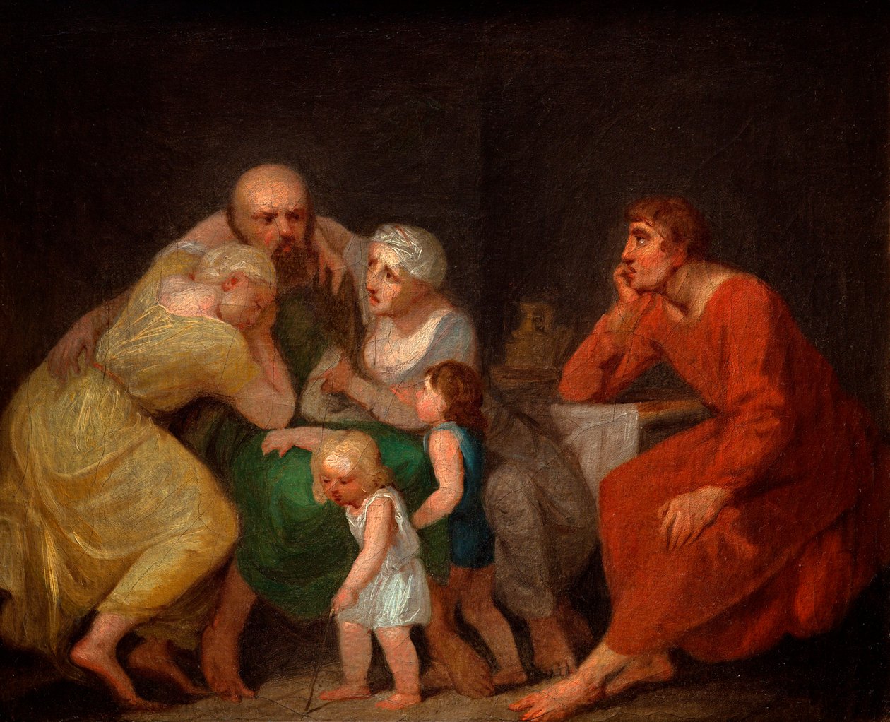 Een afscheids scène door Nicolai Abraham Abildgaard