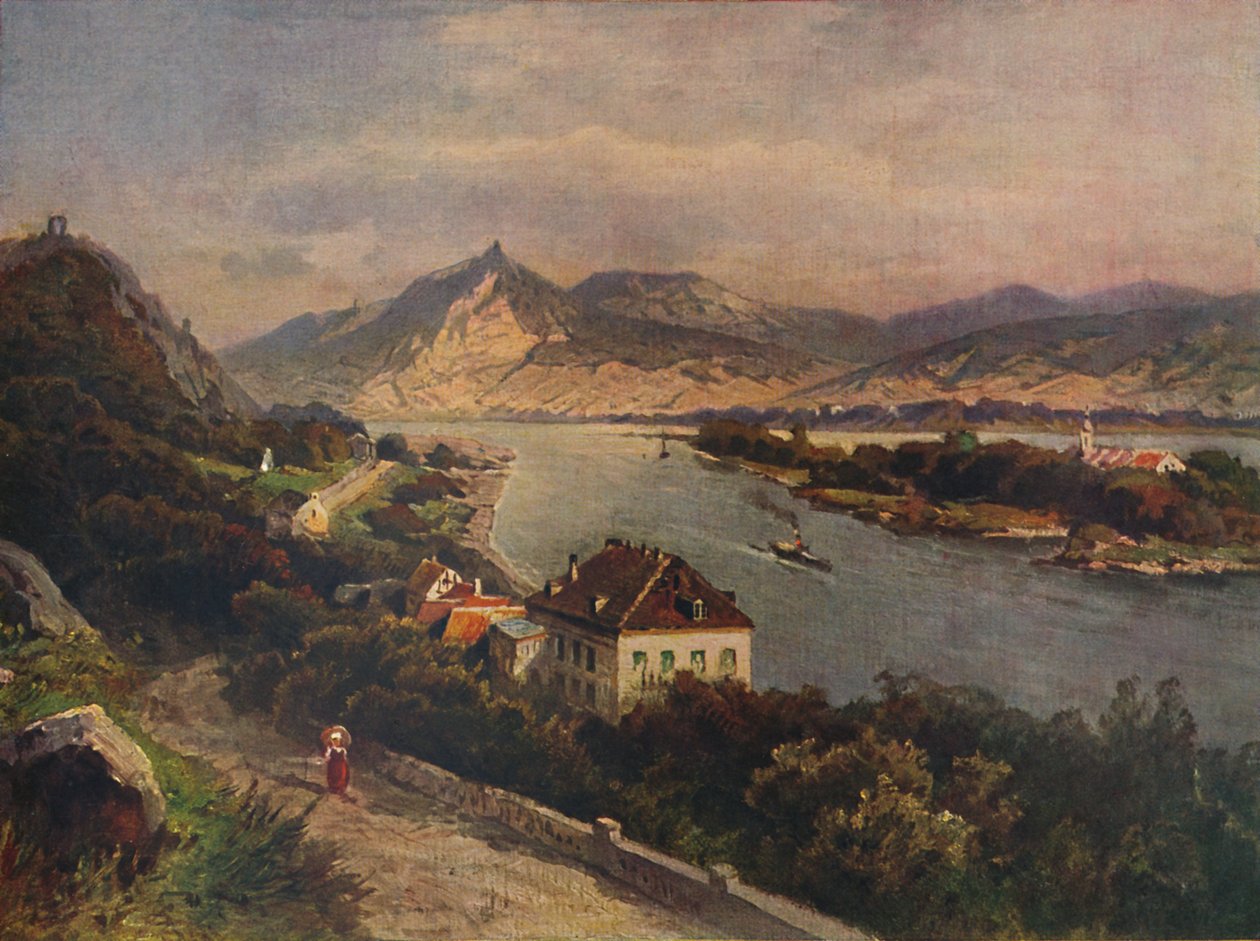Rolandseck - Insel Nonnenwerth en Siebengebirge, 1923 door Nicolai Astudin