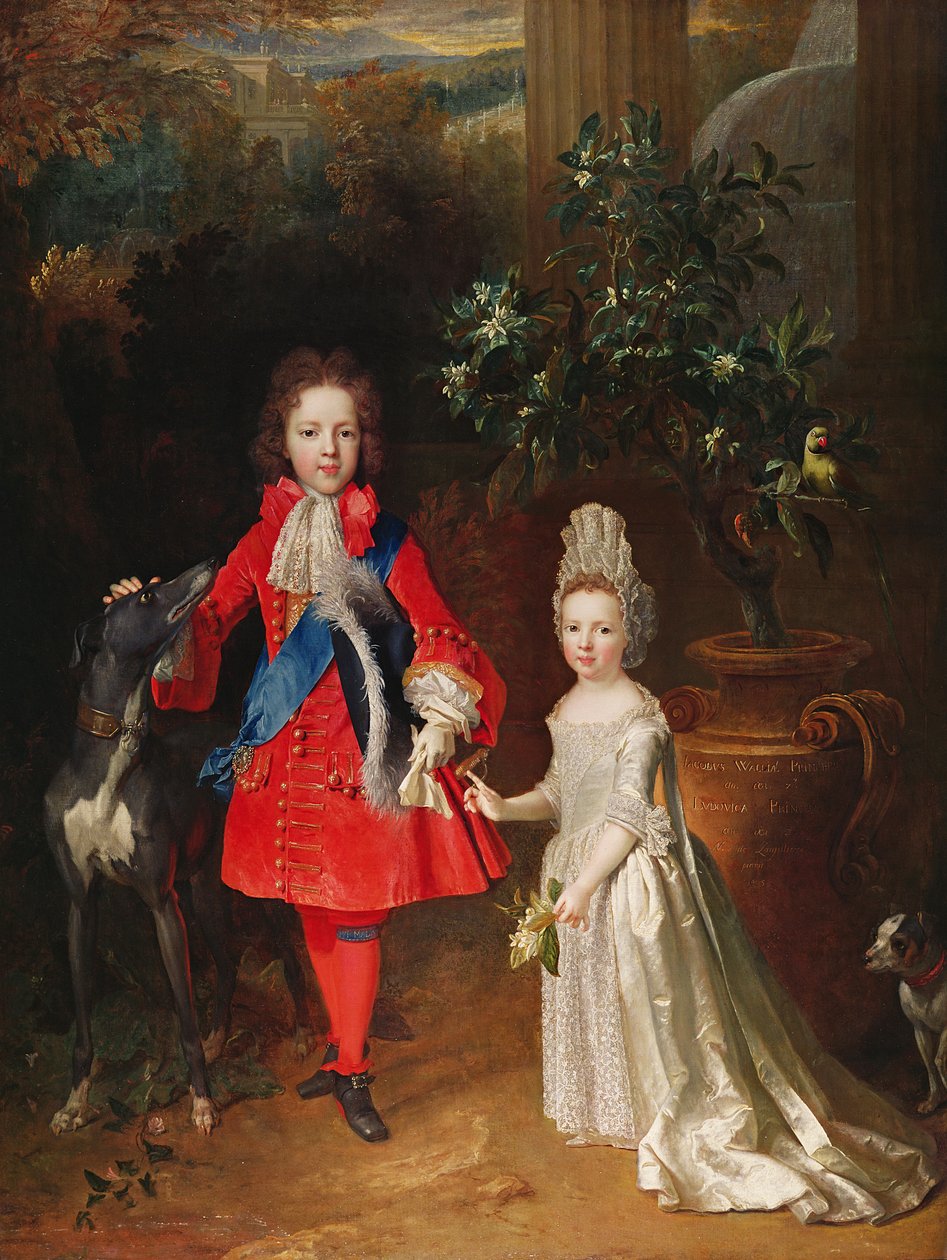 Prins James Francis Edward Stuart en Prinses Maria Theresa Stuart, 1695 door Nicolas de Largillière