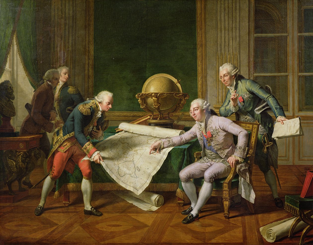 Lodewijk XVI Geeft Instructies aan La Perouse, 29 juni 1785, 1817 door Nicolas Andre Monsiau