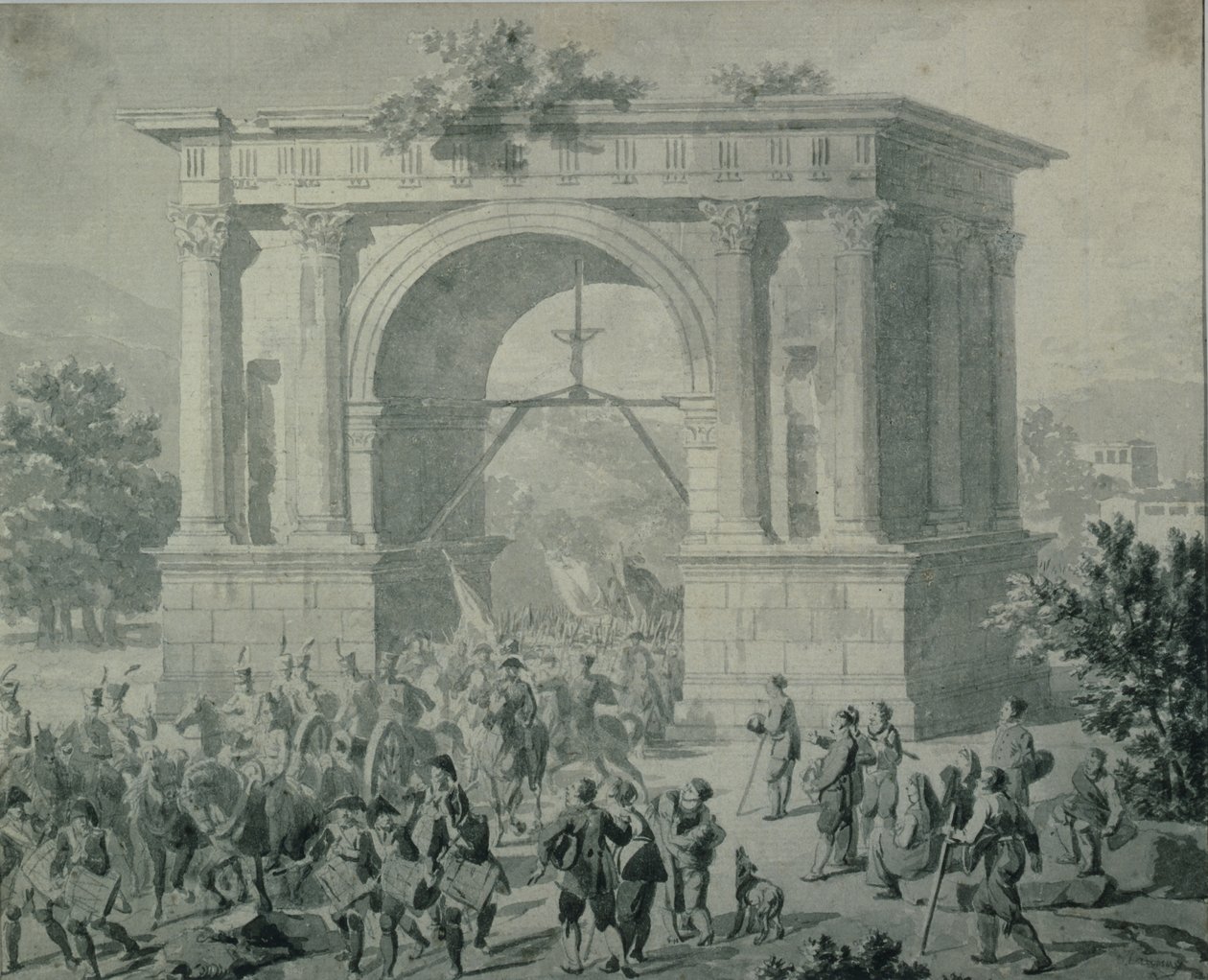 De binnenkomst van Franse troepen in A