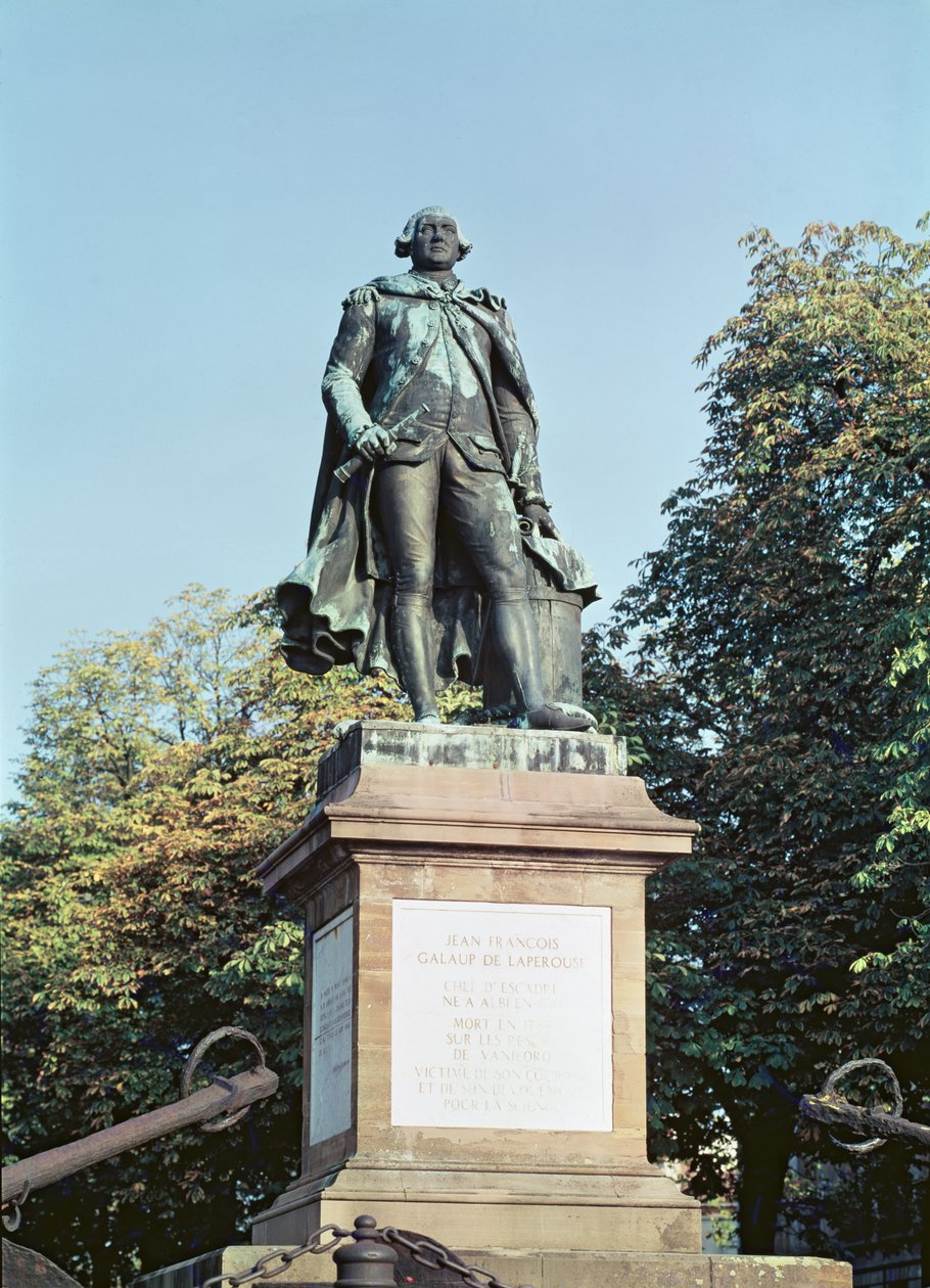 Standbeeld van Jean Francois de Galaup (1741-88) Graaf van La Perouse op Place Laperouse door Nicolas Bernard Raggi