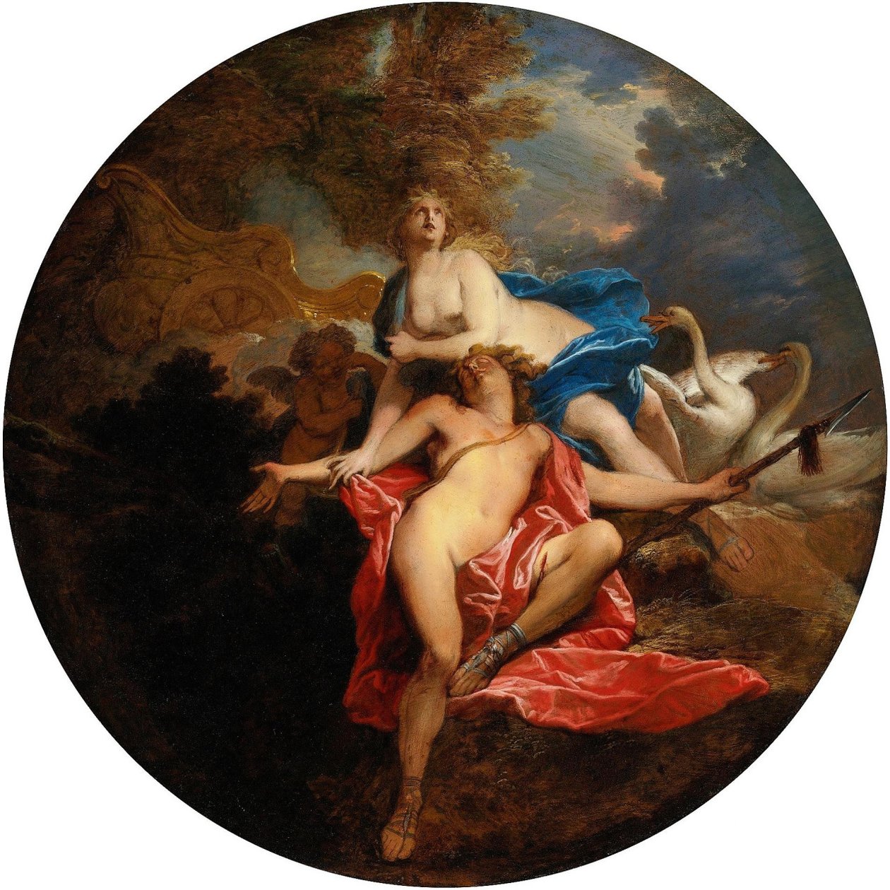 De dood van Adonis door Nicolas Bertin