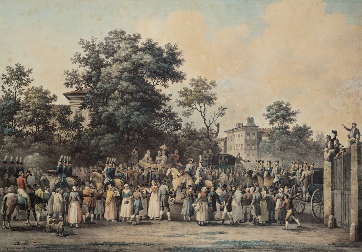 Louis-Antoine de France (1775-1844) Hertog van Angoulême, bij de Barrière de Vaugirard, 1814 door Nicolas Joseph Vergnaux