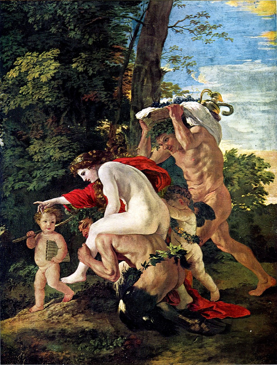 Bacchische Scène door Nicolas Poussin