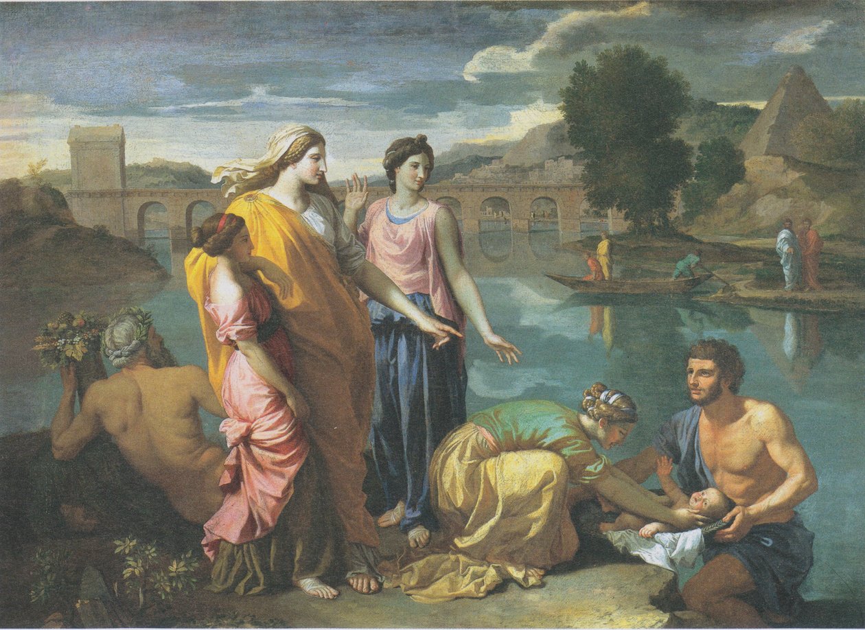 De vondst van Mozes door Nicolas Poussin