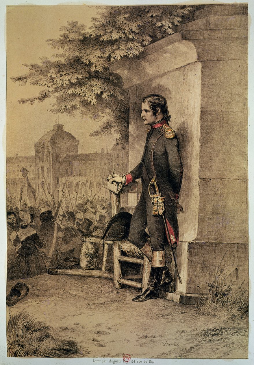 Napoleon I (1769-1821) bij het Beleg van de Tuilerieën, 10 augustus 1792 door Nicolas Toussaint Charlet