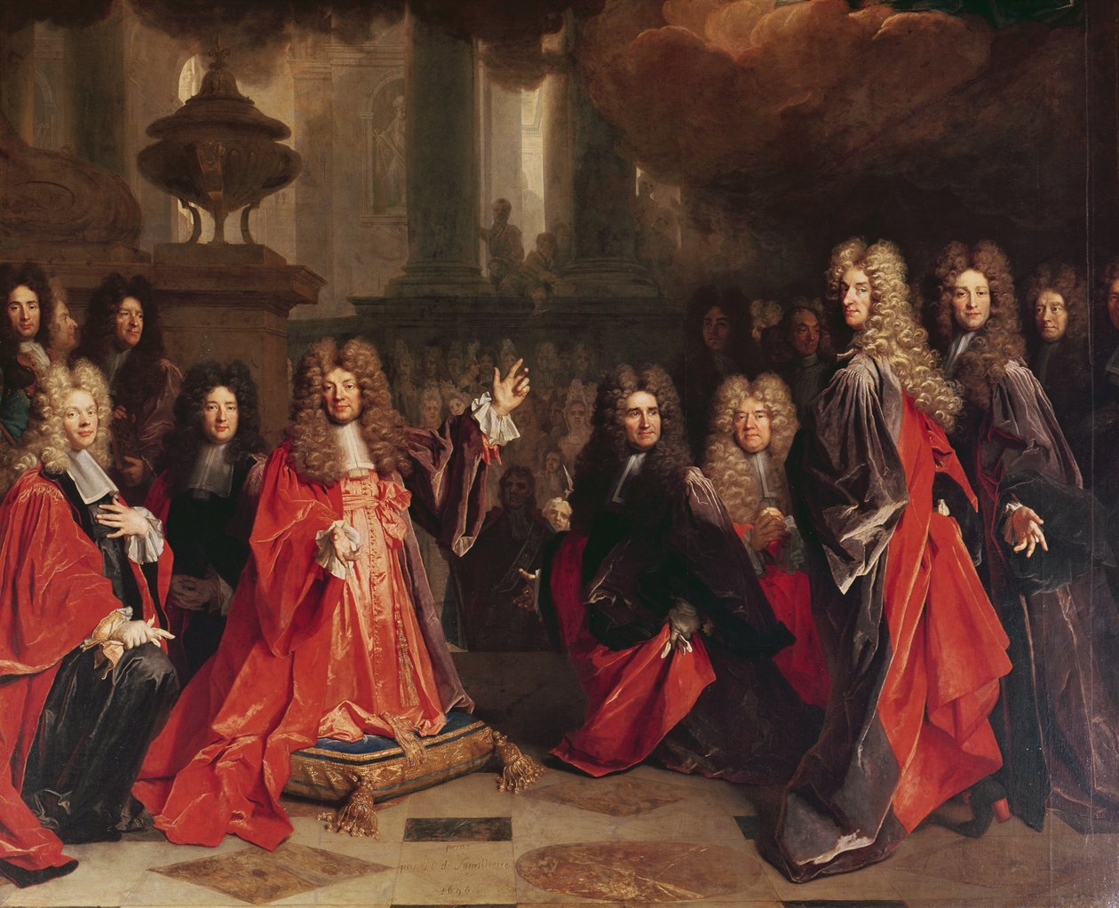 Ex-Voto (detail van de schepenen), 1696 door Nicolas de Largillière