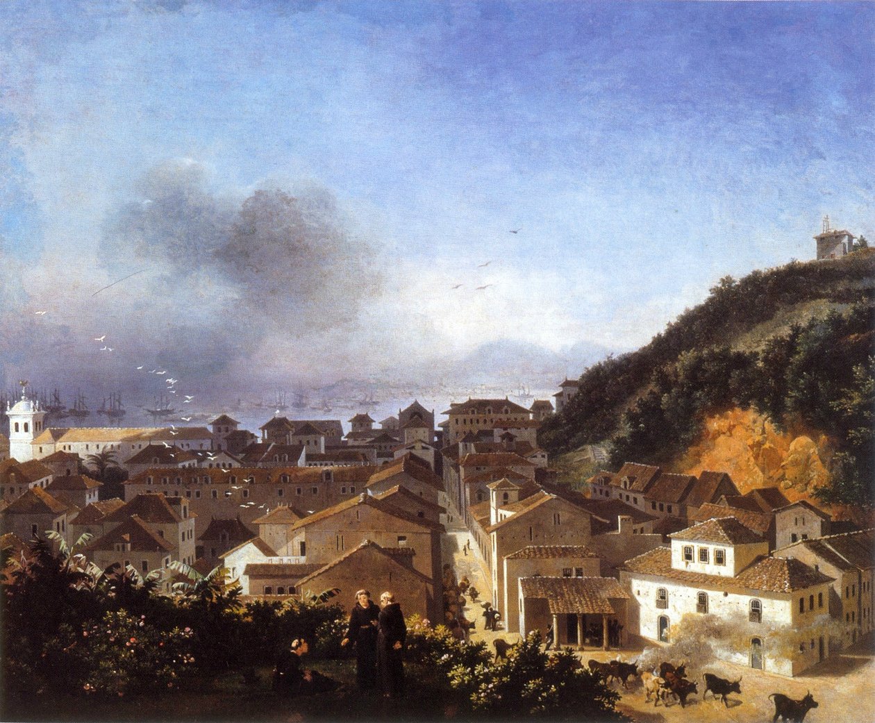 Carioca-plein, Rio de Janeiro door Nicolas Antoine Taunay