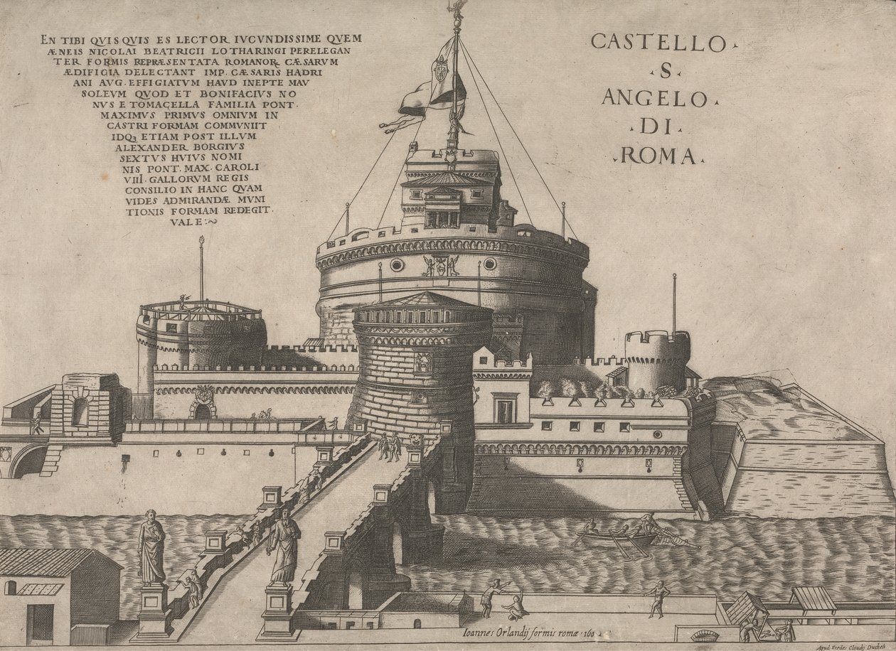 Castello S. Angelo Di Roma door Nicolas Beatrizet