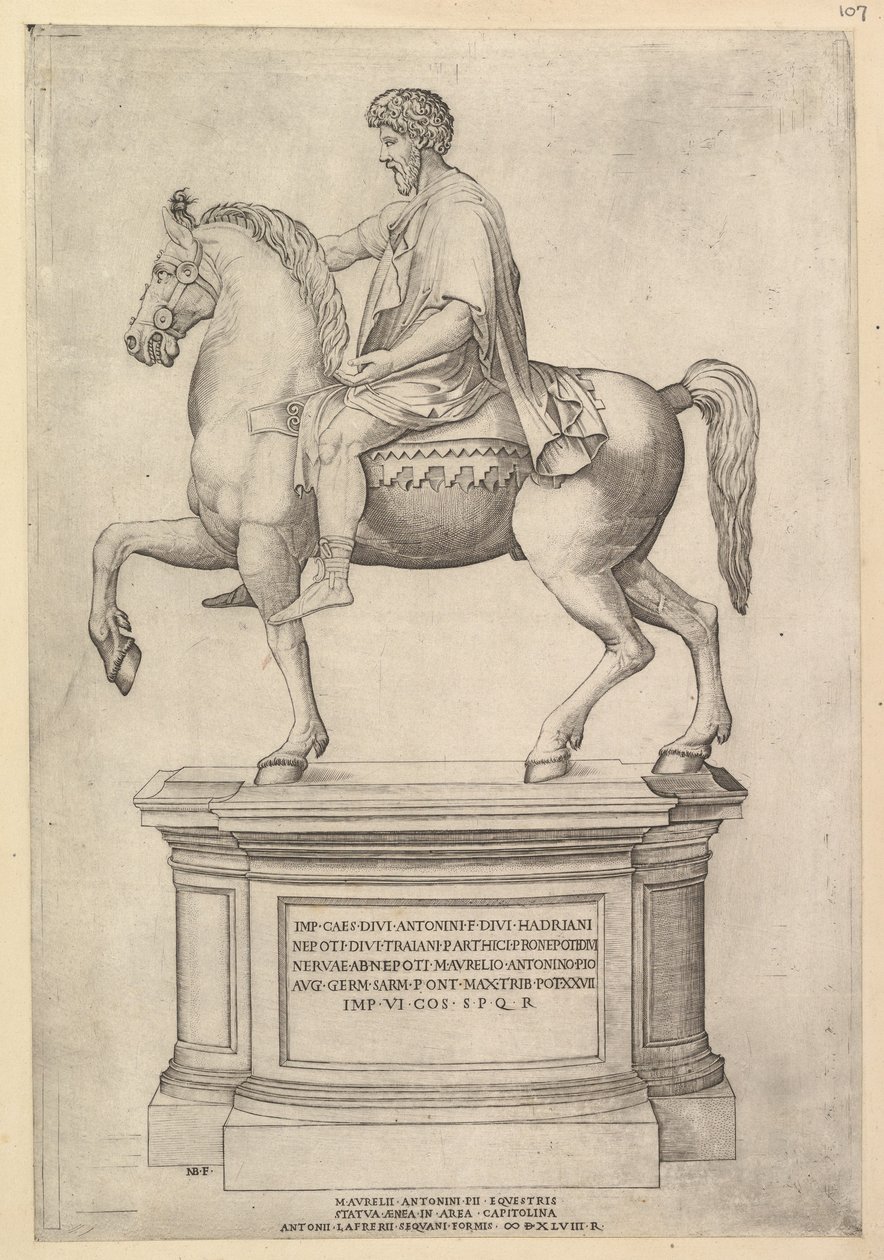 Speculum Romanae Magnificentiae: Marcus Aurelius door Nicolas Beatrizet