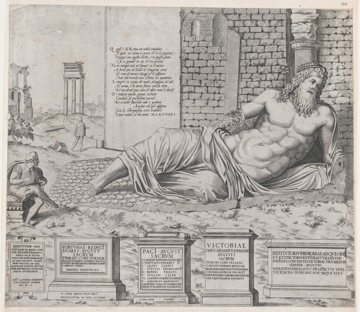 Speculum Romanae Magnificentiae: Marforius, 1550 door Nicolas Beatrizet.