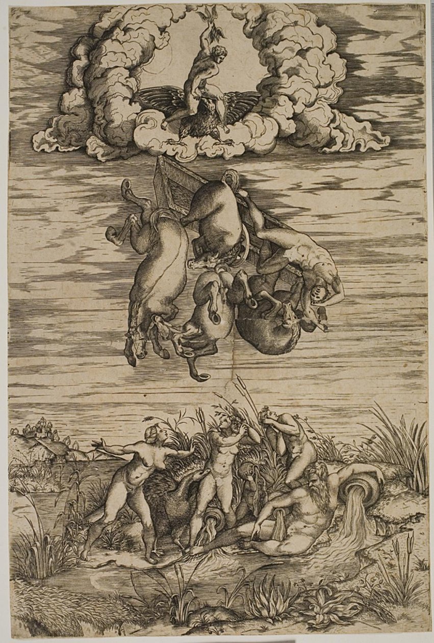 De val van Phaeton door Nicolas Beatrizet