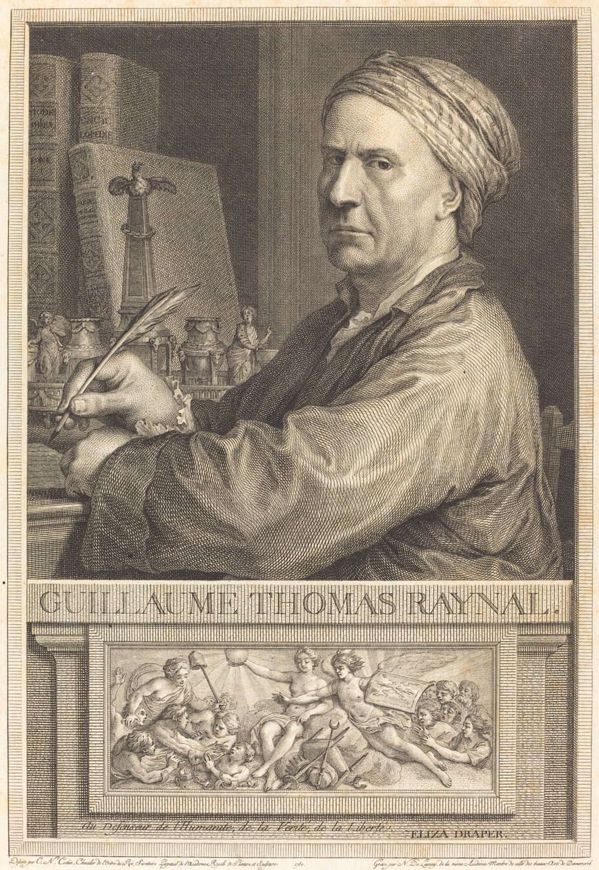 Guillaume Thomas Raynal door Nicolas Delaunay after Charles Nicolas Cochin II