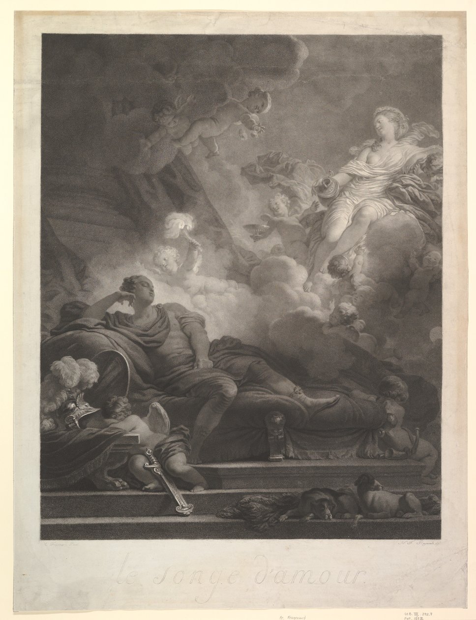 De droom van liefde door Nicolas Francois Regnault