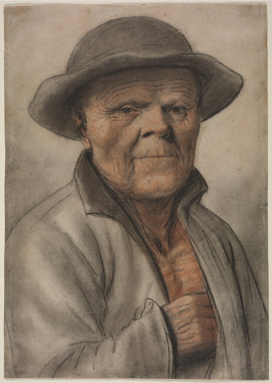 Portret van een oude man door Nicolas Lagneau