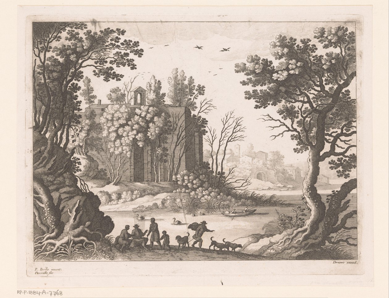 Gebouw aan een rivier door Nicolas Perelle