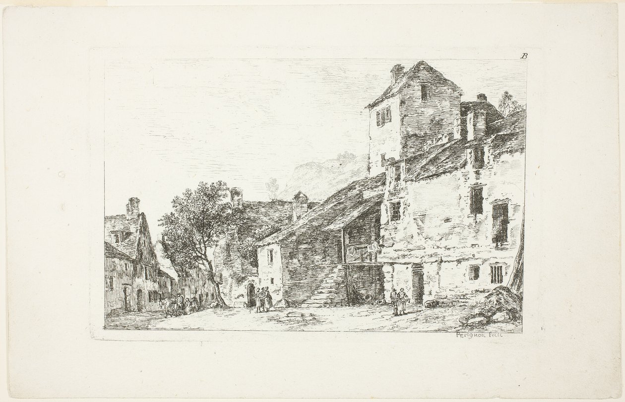 Landschap, uit Deuxieme Cahier de Paysage door Nicolas Perignon