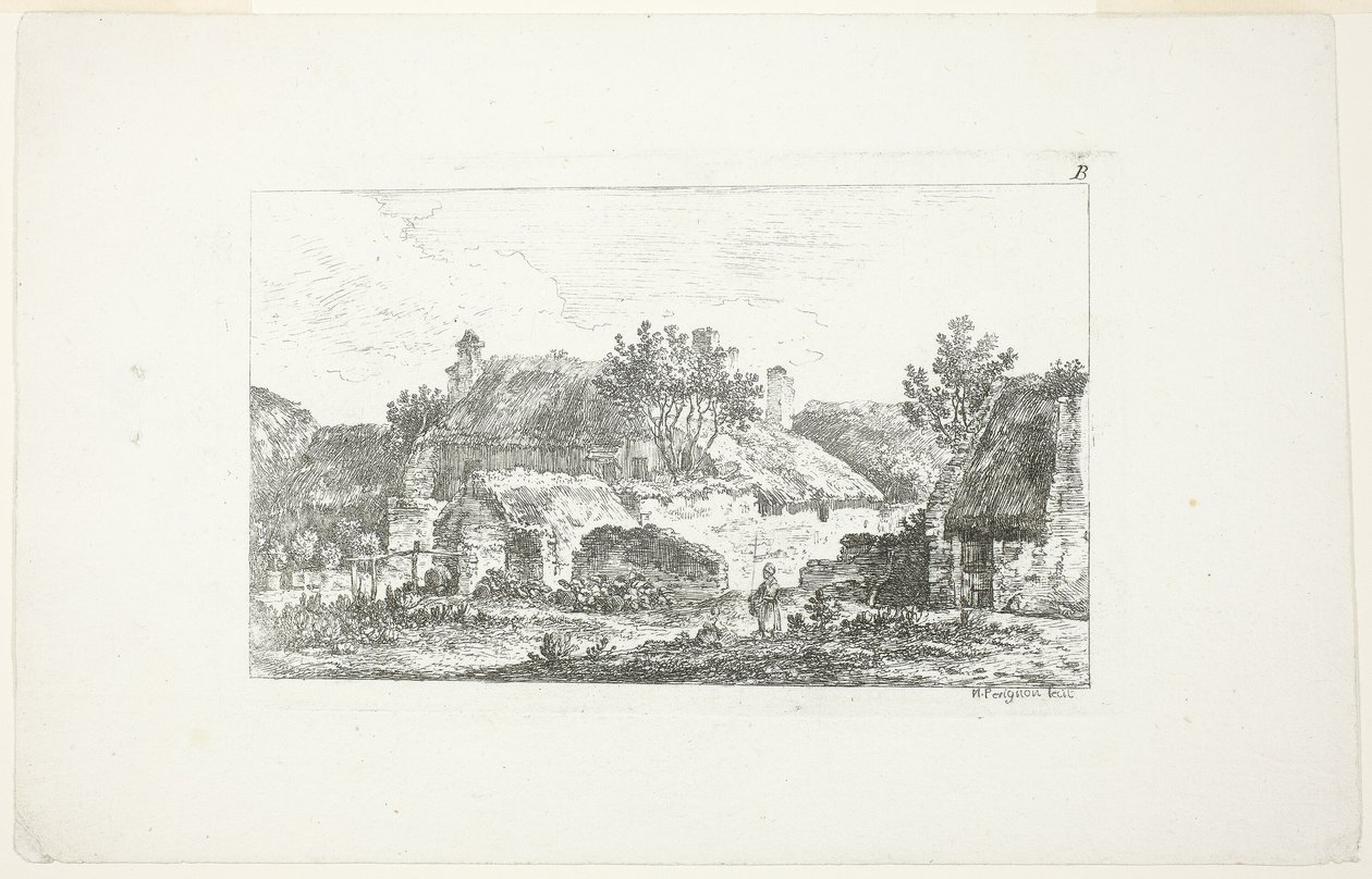 Landschap, uit Deuxieme Cahier de Paysage door Nicolas Perignon