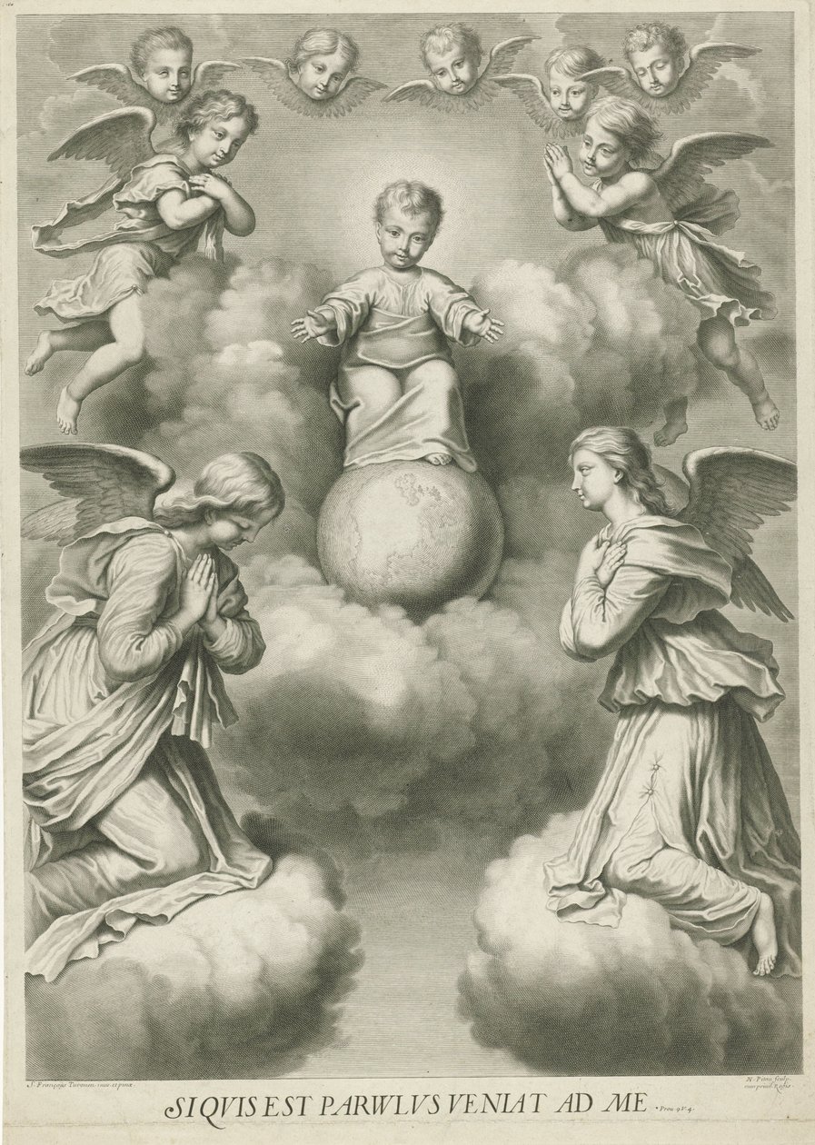 Christuskind als Salvator Mundi door Nicolas Pitau (I)