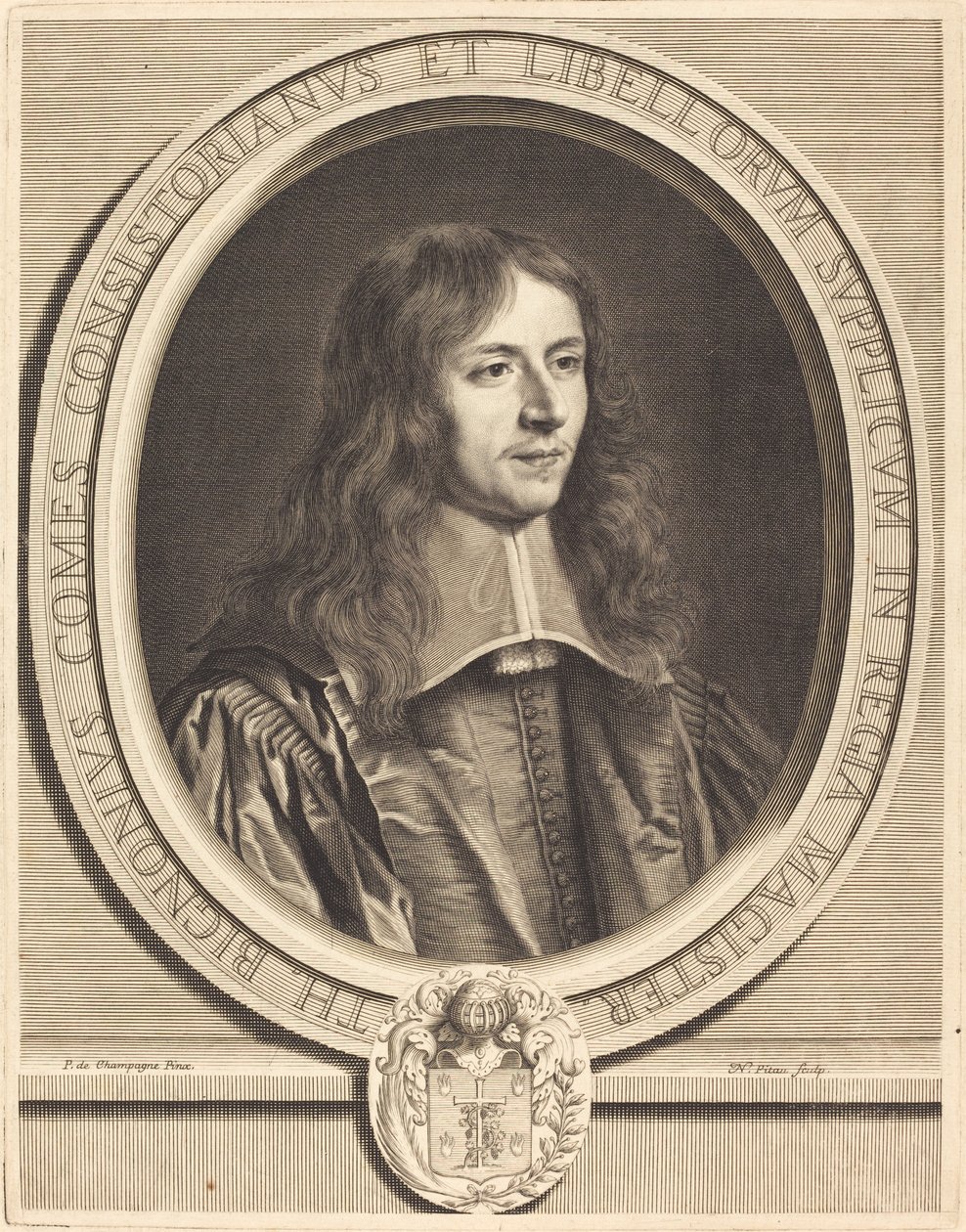 Thierry Bignon door Nicolas Pitau I after Philippe de Champaigne