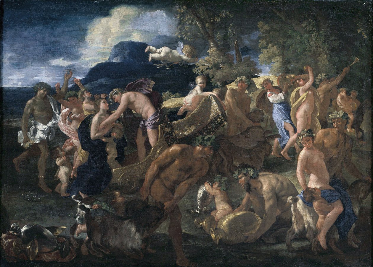 Bacchanaal of Bacchus en Ariadne door Nicolas Poussin