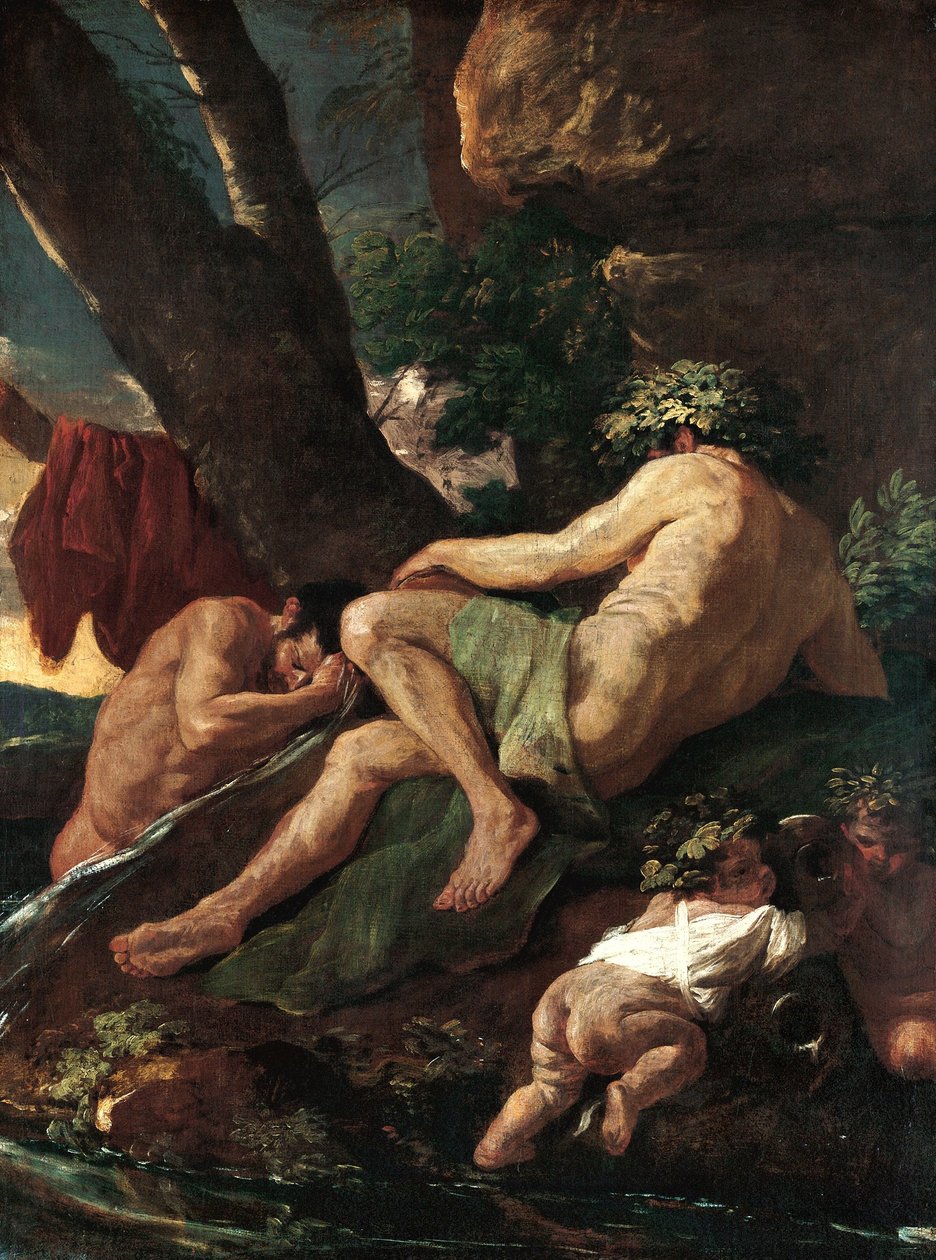 Midas wast zich bij de bron van de Pactolus door Nicolas Poussin