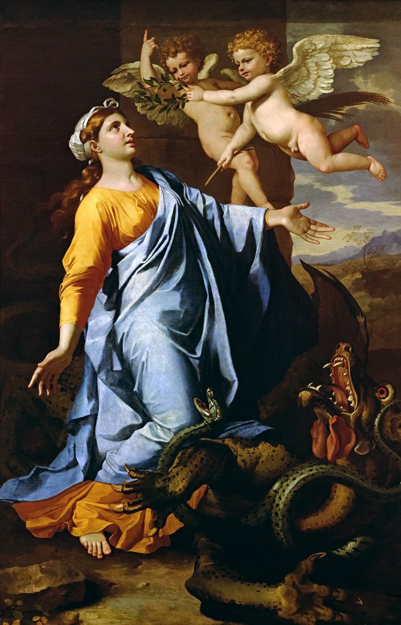 Sint Margaretha, ca. 1638 door Nicolas Poussin