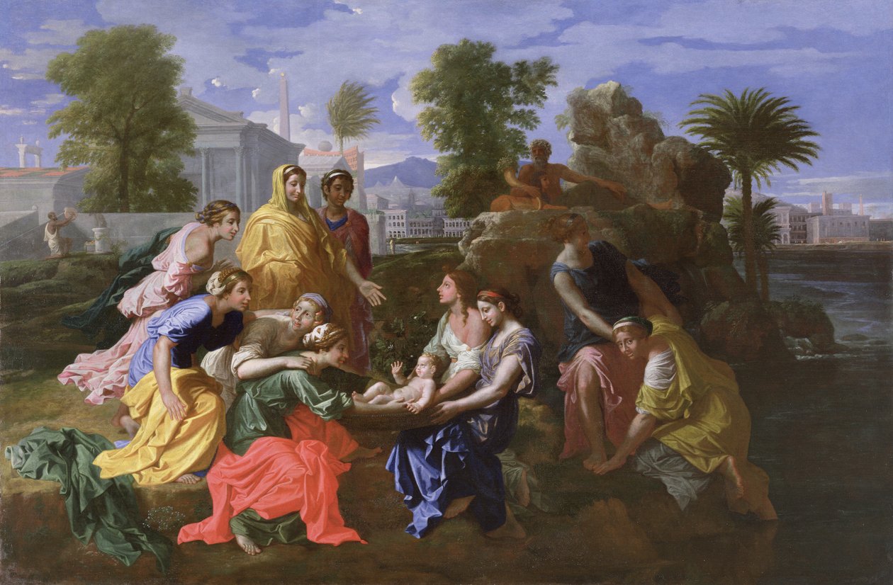 De Vondst van Mozes door Nicolas Poussin