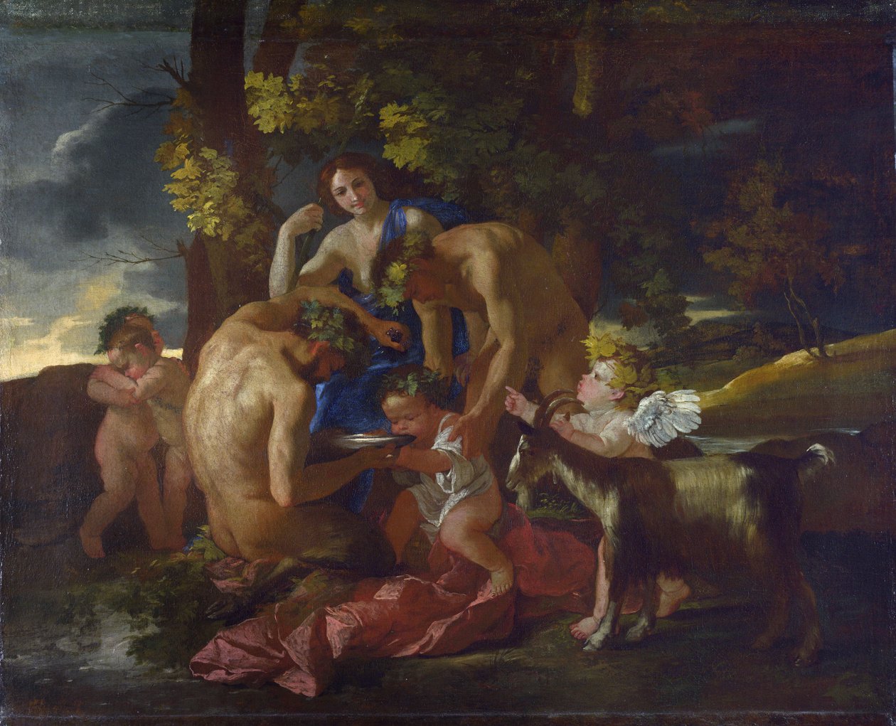 De Voeding van Bacchus, ca.1628-29 door Nicolas Poussin
