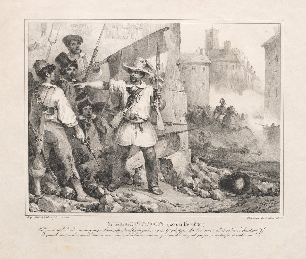 Toespraak 28 juli 1830 door Nicolas Toussaint Charlet