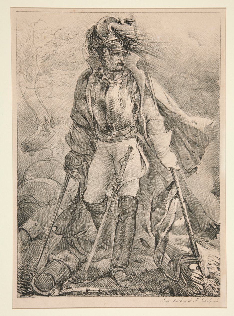 Cuirassier Français Portant un Drapeau door Nicolas Toussaint Charlet