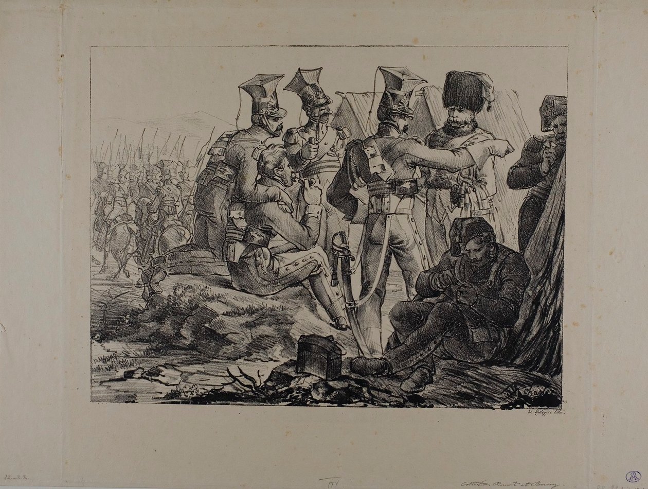 Lansiers op bivak door Nicolas Toussaint Charlet