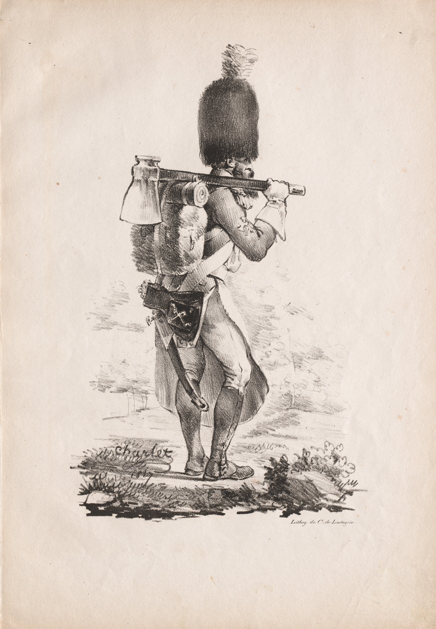 Militaire kostuums: Infanteriesappeur, 1817-1818 door Nicolas Toussaint Charlet