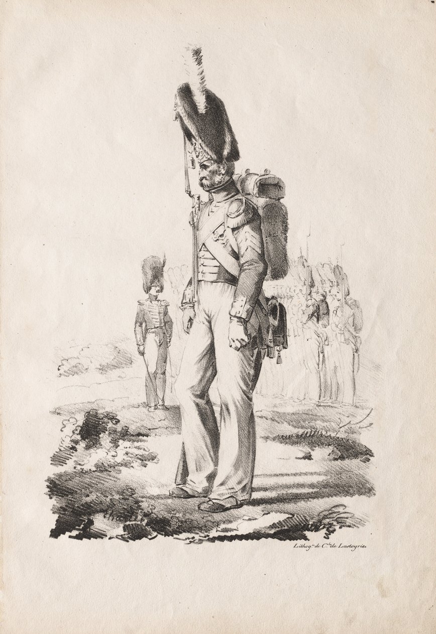 Militaire Kostuums: Infanterie Sergeant, 1817-18 door Nicolas Toussaint Charlet