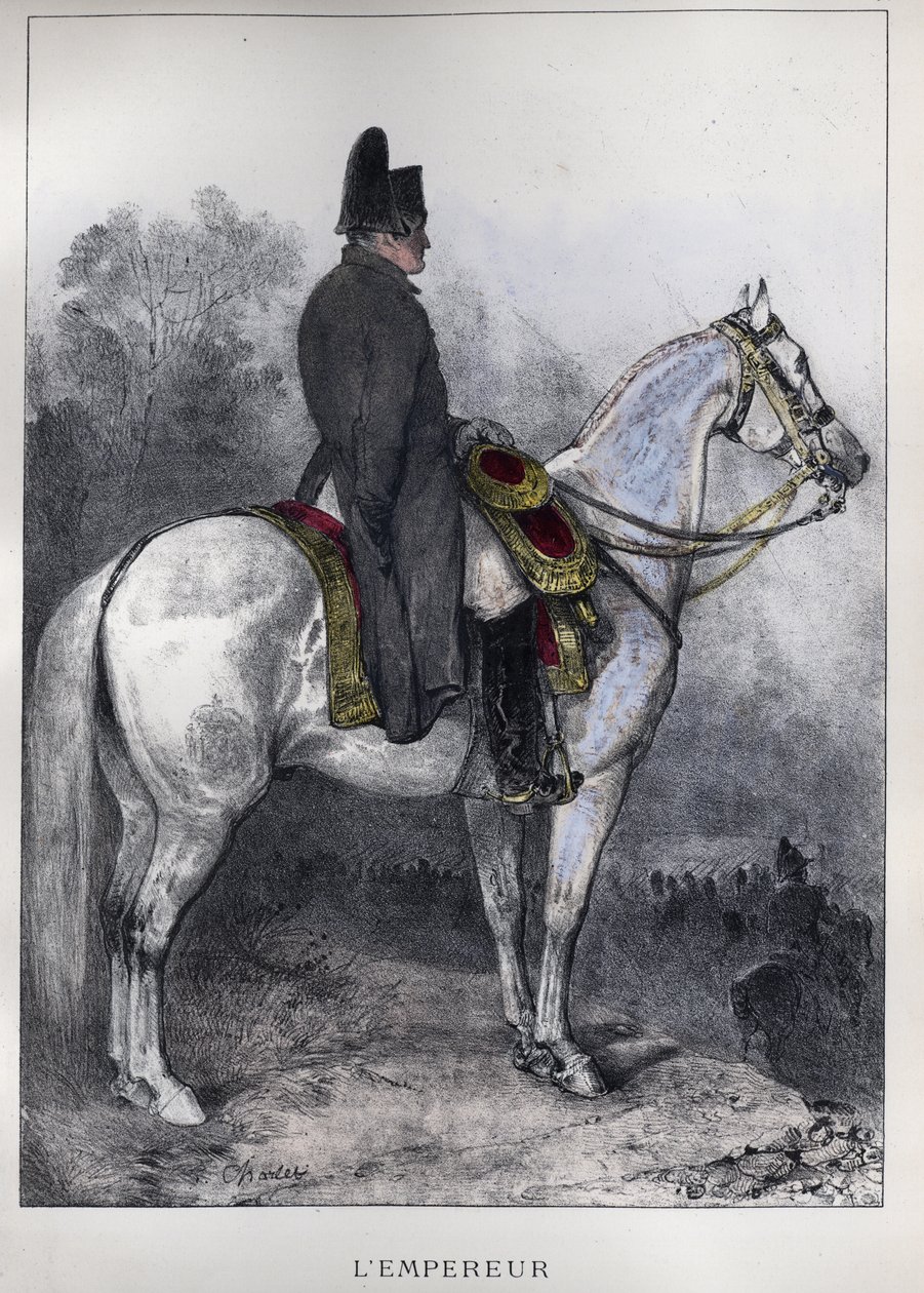 Napoleon in overjas door Nicolas Toussaint Charlet