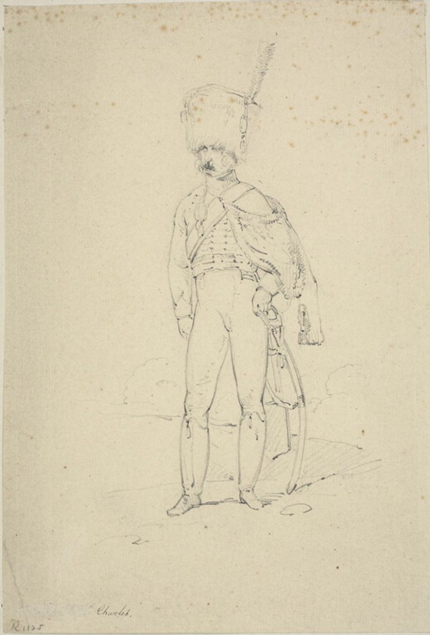 Staande huzaar door Nicolas Toussaint Charlet