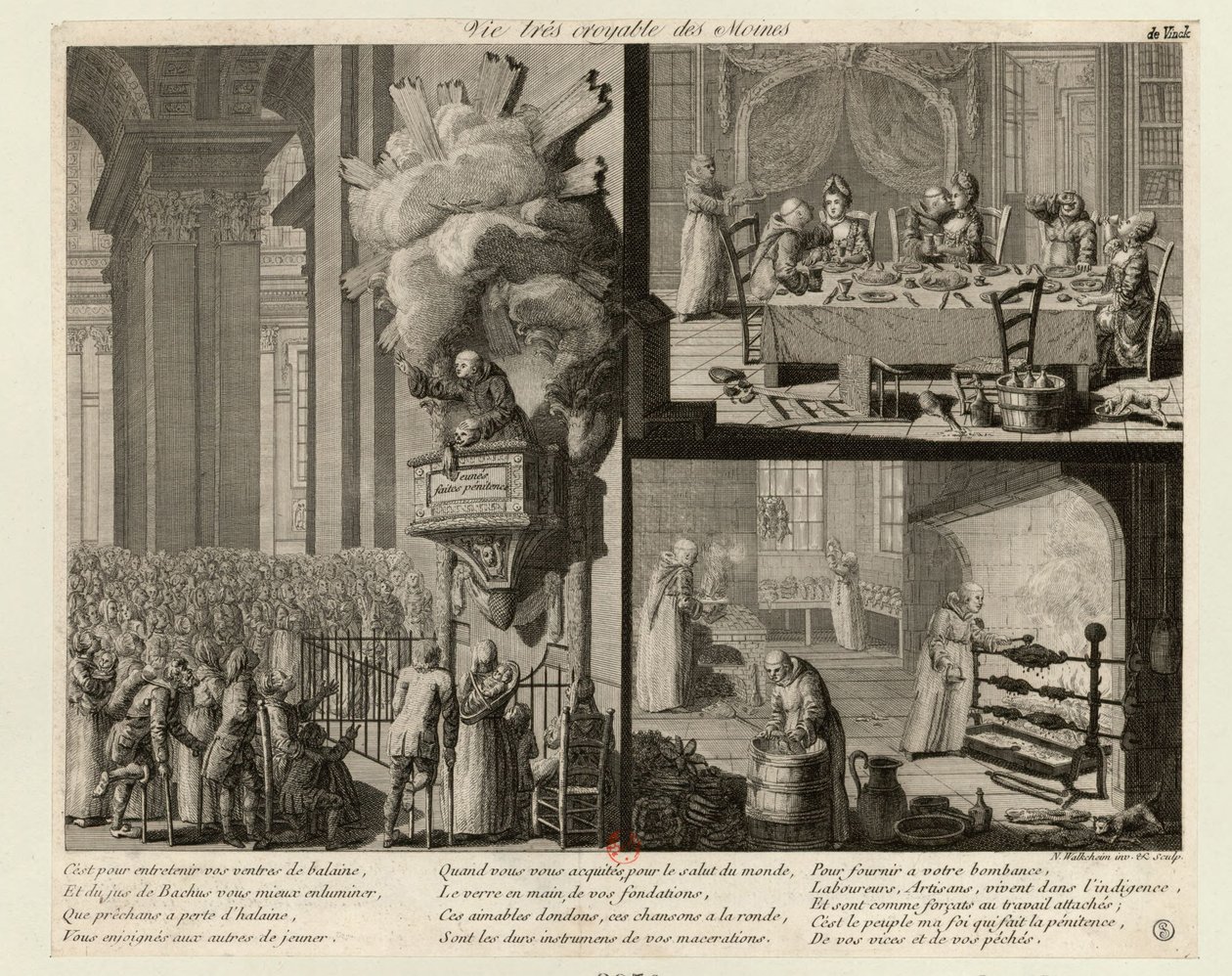 Vie très croyable des Moines, ca. 1789 door Nicolas Walkcheim