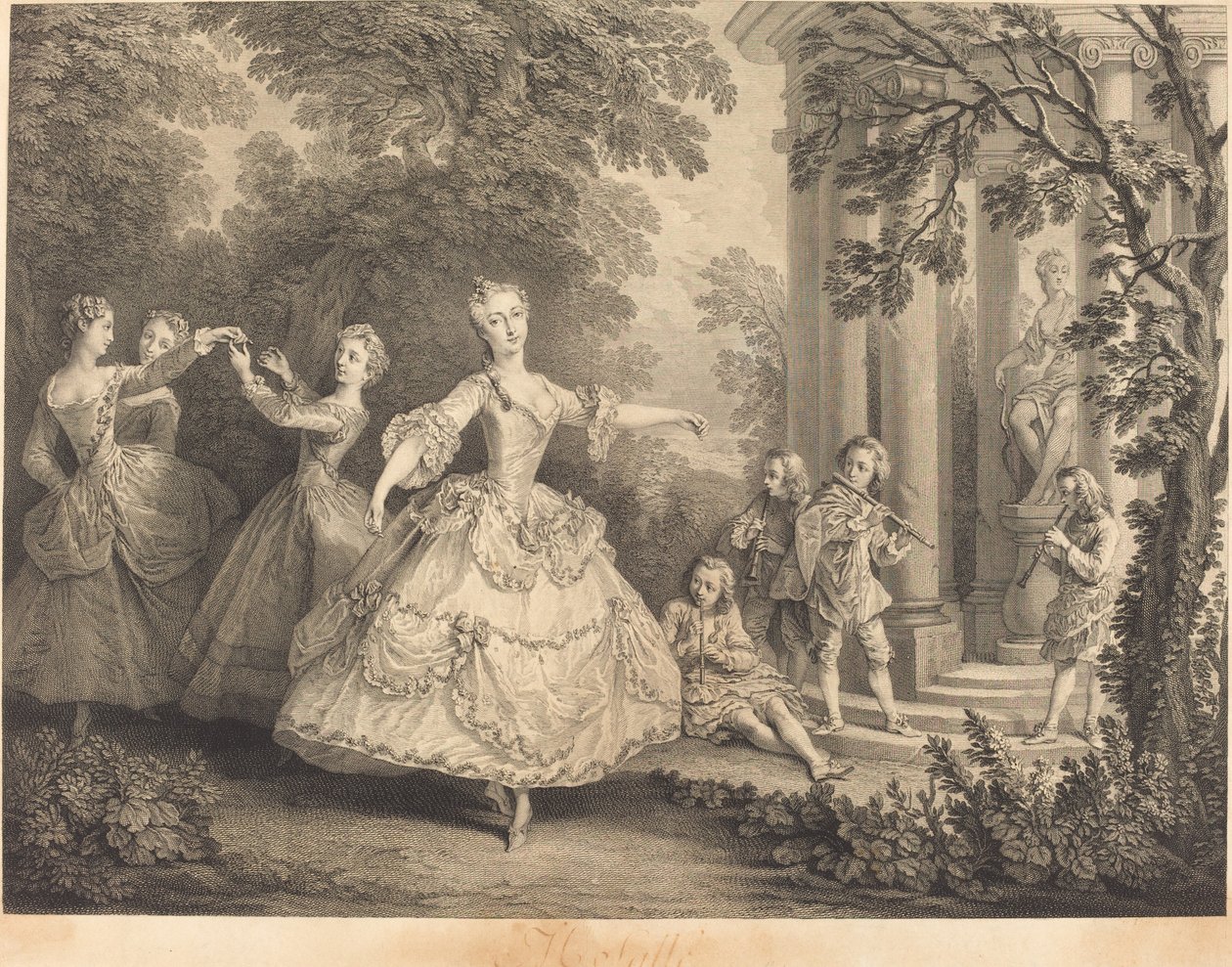 Mlle. Salle door Nicolas de Larmessin IV after Nicolas Lancret