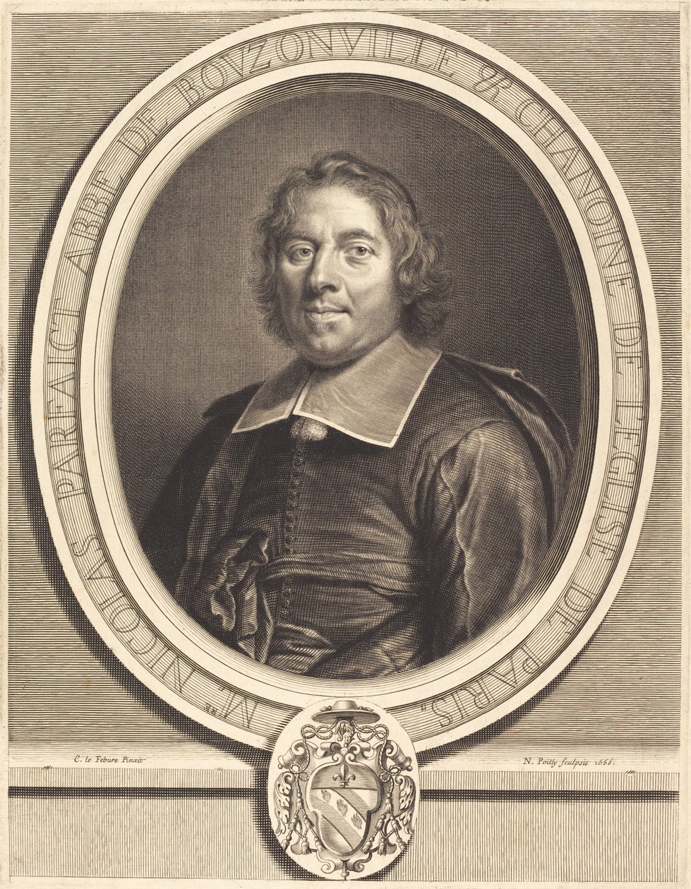 Nicolas Parfait door Nicolas de Poilly after Claude Lefebvre
