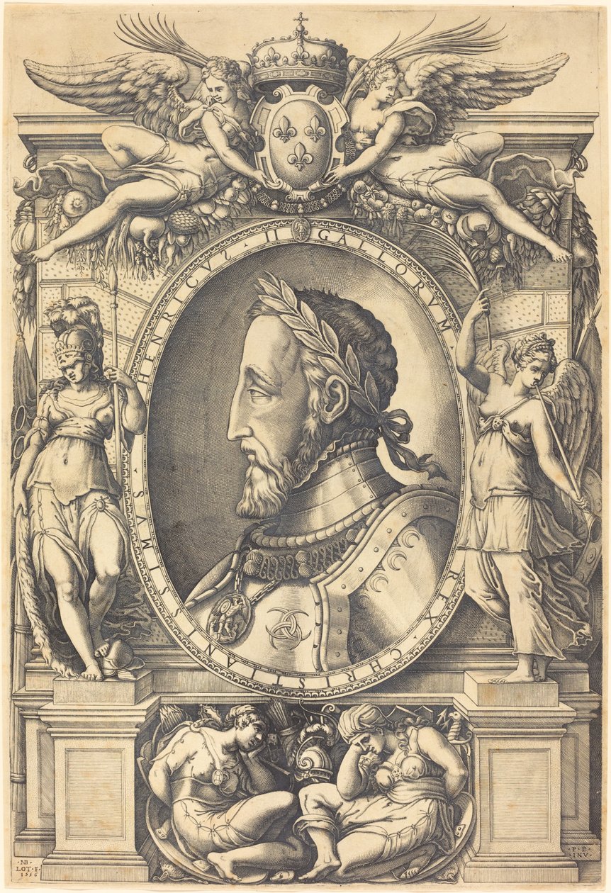 Hendrik II, koning van Frankrijk door Nicolaus Beatrizet