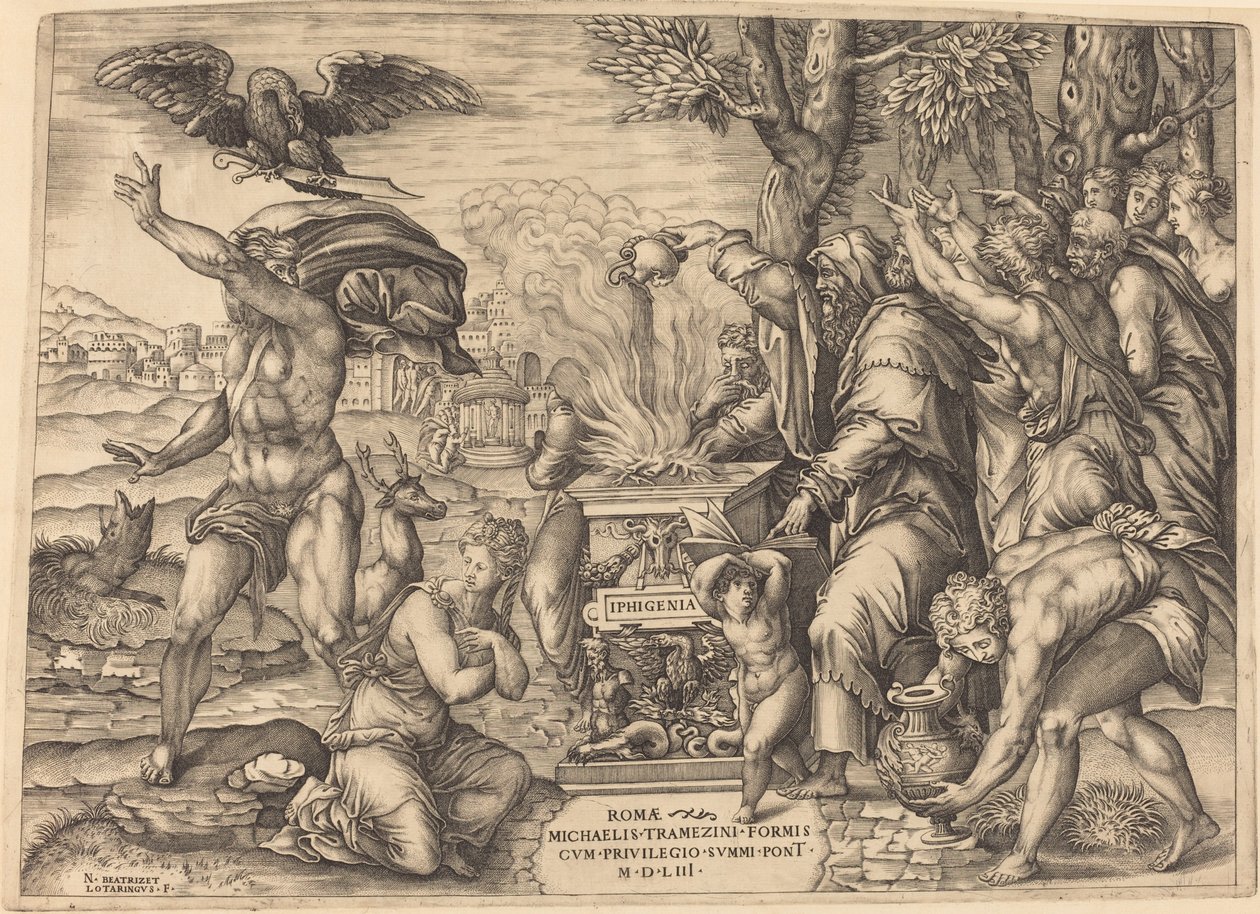 Het offer van Iphigenia door Nicolaus Beatrizet