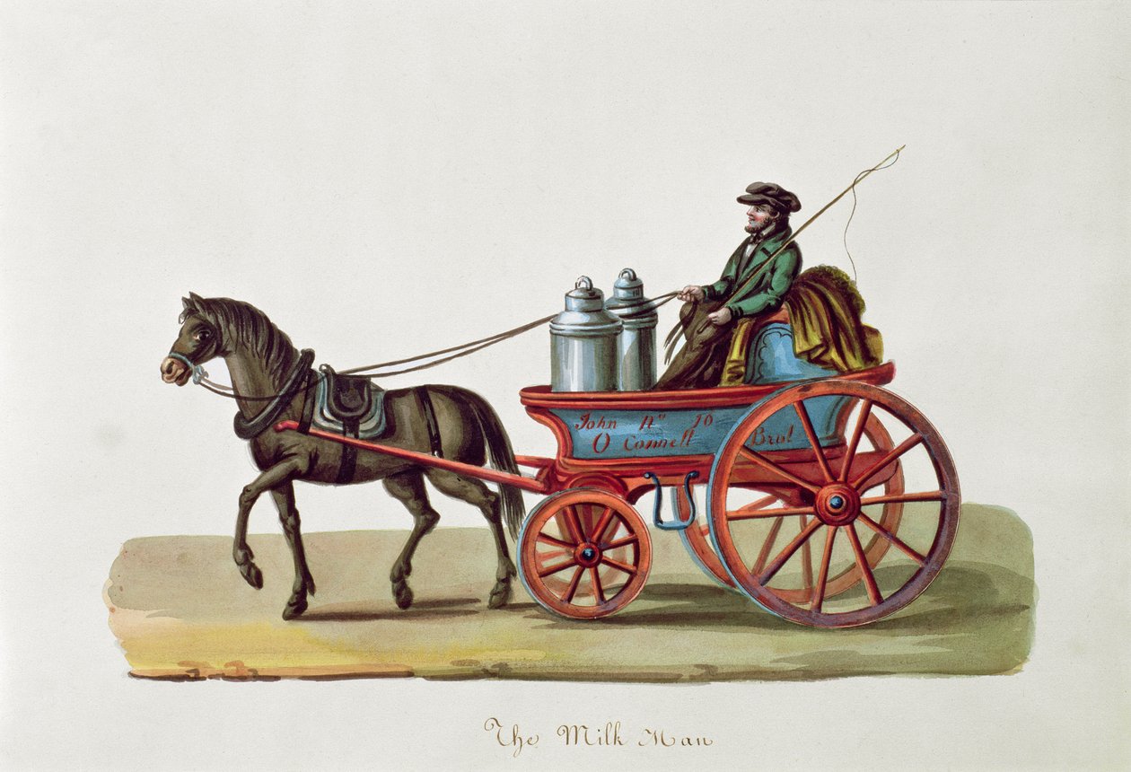 De melkman, c.1840-44 door Nicolino Calyo