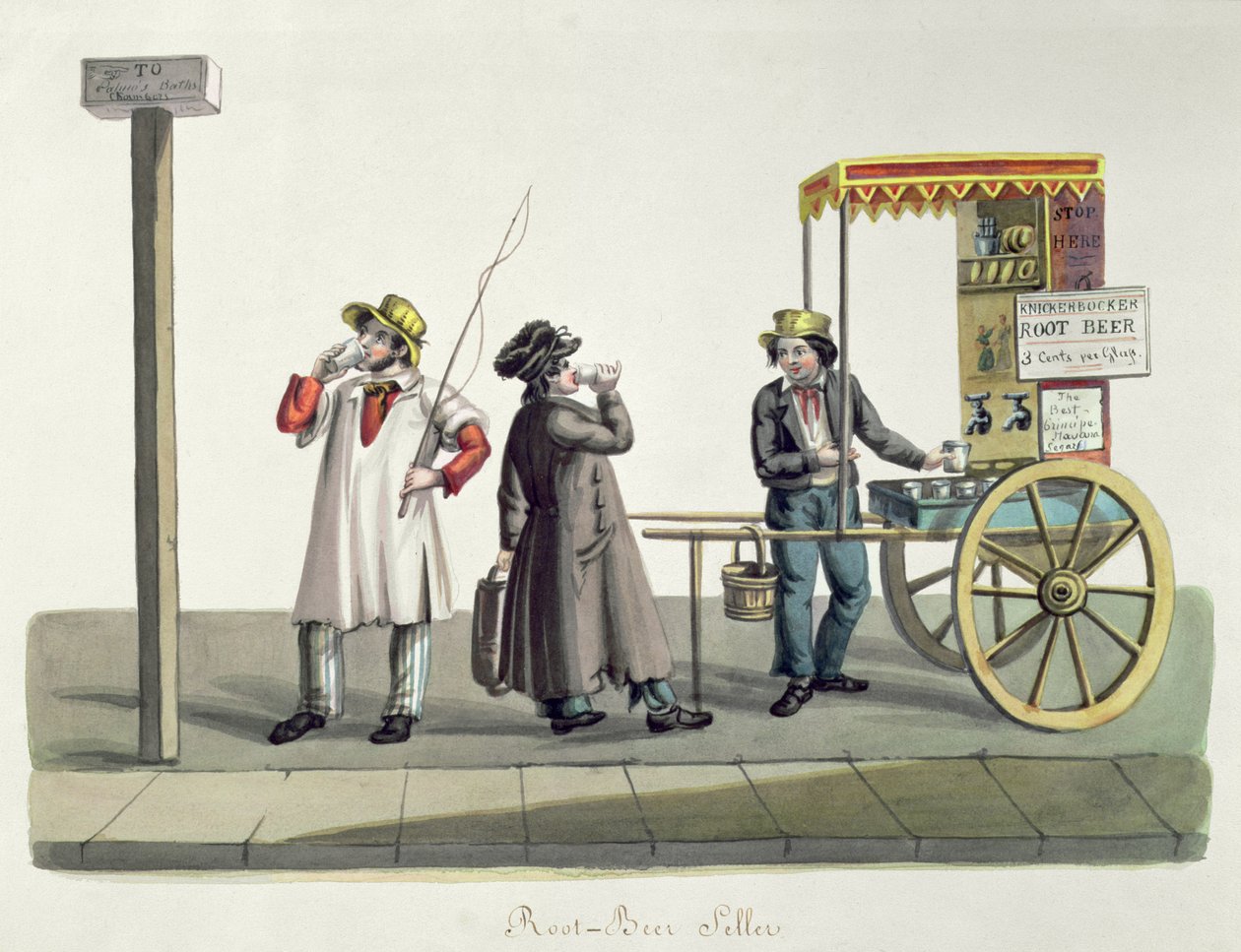 Root Beer-verkoper, ca. 1840 door Nicolino Calyo