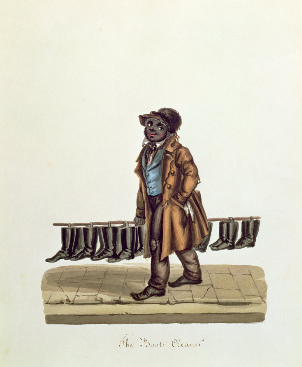 De Schoenpoetser, c.1840 door Nicolino Calyo